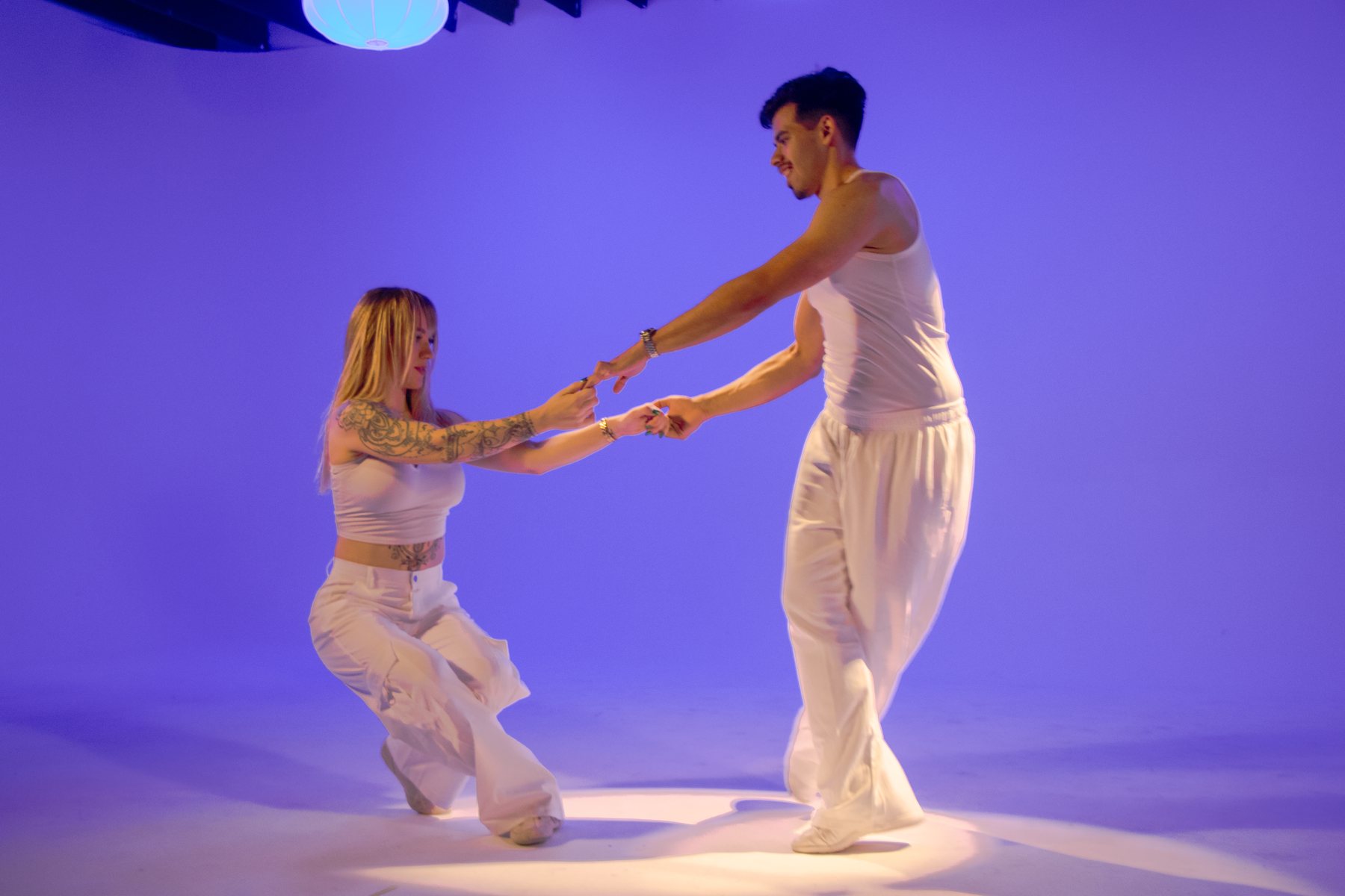 David partner dancing in a professional studio session